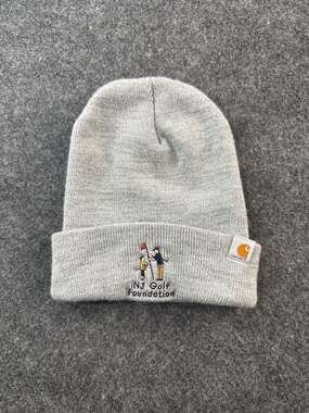Carhartt NJ Golf Foundation Embroidered Beanie Hat Grey One Size